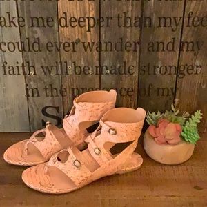 🌸Leon Max Villa Snakeskin Grecian Sandal 10 NWT